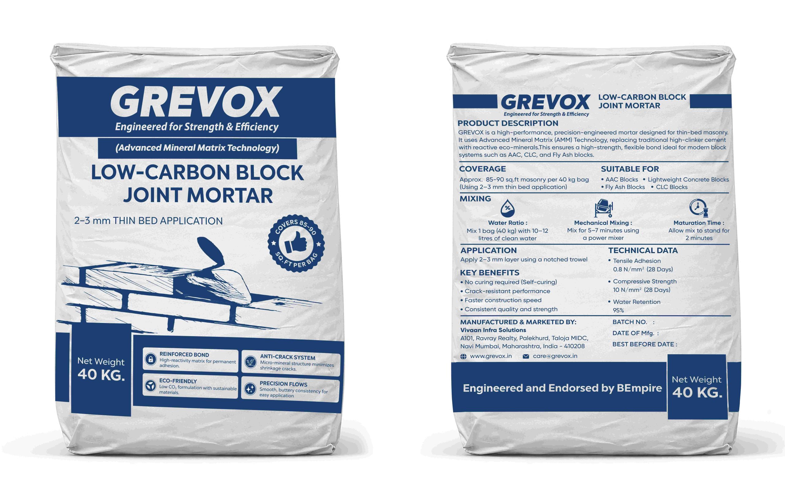 grevox low carbon block joint mortar